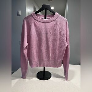 White + Warren Light Pink Crew Neck 100% Linen Sweater Size S